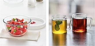 Borosil - Vision Classic Delite 305 Ml (Set of 2) - Tea and Coffee Mug Glass Mixing Bowl with lid, 500 ml, Oven and Microwave Safe