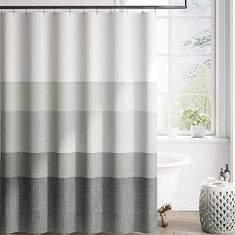 jinchan Extra Long Ombre Cloudy Grey Striped Shower Curtain Waterproof Fabric Shower Curtains for Bathroom Gradual Color Minimalist Modern Neutral with 12 Hooks 70x84 inches
