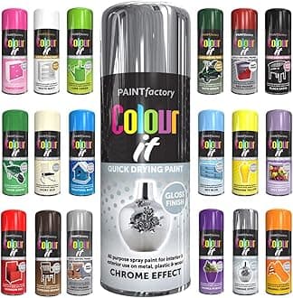 1 x All Purpose Chrome Effect Aerosol Spray Paint 400ml Quick Drying Spray,Fast Dry and Excellent Coverage for Metal, Wood, Plastic and More