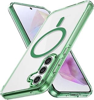 Lunivop for Samsung Galaxy A35 5G Case Hard [Compatible with Magsafe ] Yellowing Resistant Magnetic Cover Clear para A 35 6.6 inch 2024 Rugged Best Phone Cases Green
