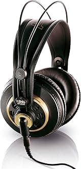 K240 Professional Studio Wired Headphones - Over Ear, Black