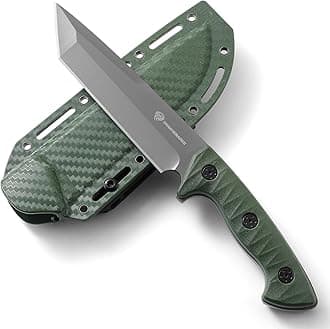 Tanto Knife Fixed Blade with Sheath Tactical Fixed Blade Knife, Sharp Fulltang Outdoor Survival, Versatile for Horizontal, Scout Carry and Vertical Carry