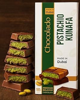 Chocolado Dubai Chocolate Kunafa Pistachio (The Original), 6.53oz - 185 grams - Imported from DUBAI UAE, Ideal Gift for all Occasions, 100% Original Taste!