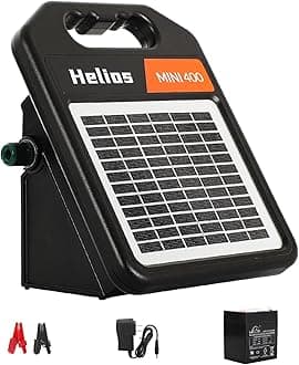 MINI400 20 Miles Solar Electric Fence Charger with Day/Night Mode 0.4J Output Energy Electric Fence Energizer