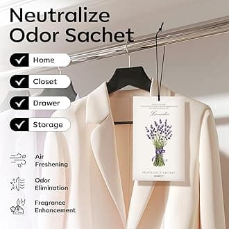 12 Packs Scented Sachets for Drawer and Closet, Long-Lasting Sachets Bags Home Fragrance Sachet 6 Scents Option- Lavender, Rose, Jasmine, Ocean, Gardenia, Lily…