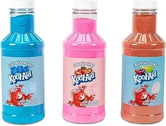 Kool-Aid Cotton Candy Flossing Sugar Party Kit 3-Pack, Blue Raspberry, Strawberry, Tropical Punch, 3-16oz Bottles of Cotton Candy Sugar Mix