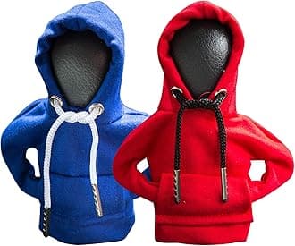 2Pcs Gear Shift Hoodie,Car Shift Knob Hoodie,Funny Car Gear Shift Cover,Automotive Interior Accessories and Decorations（Blue and Red）