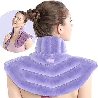 SuzziPad Microwave Heating Pad for Neck and Shoulders, Weighted Neck and Shoulder Wrap for Pain Relief and Spasm, Heated Neck Wrap with Herbal Aromatherapy, Moist Heat Neck Warmer Hot & Cold Compress