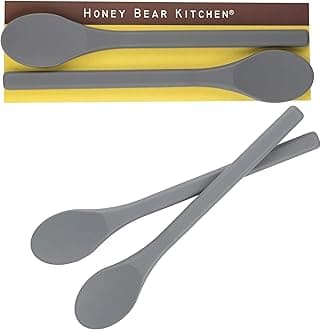 Honey Bear Kitchen Silicone Stirring Spoon (Set of 2, Stone Grey) for Coffee & Tea