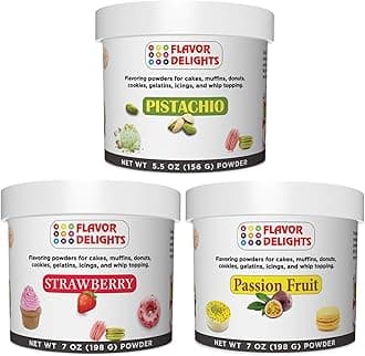 - Flavor Delights by Angel Specialty Products: Flavored Powder Bakery Mix > Passion Fruit, Pistachio, Pumpkin Pie, Strawberry (Pistachio, Strawberry, Passion Fruit, 3-Pack Bundle)