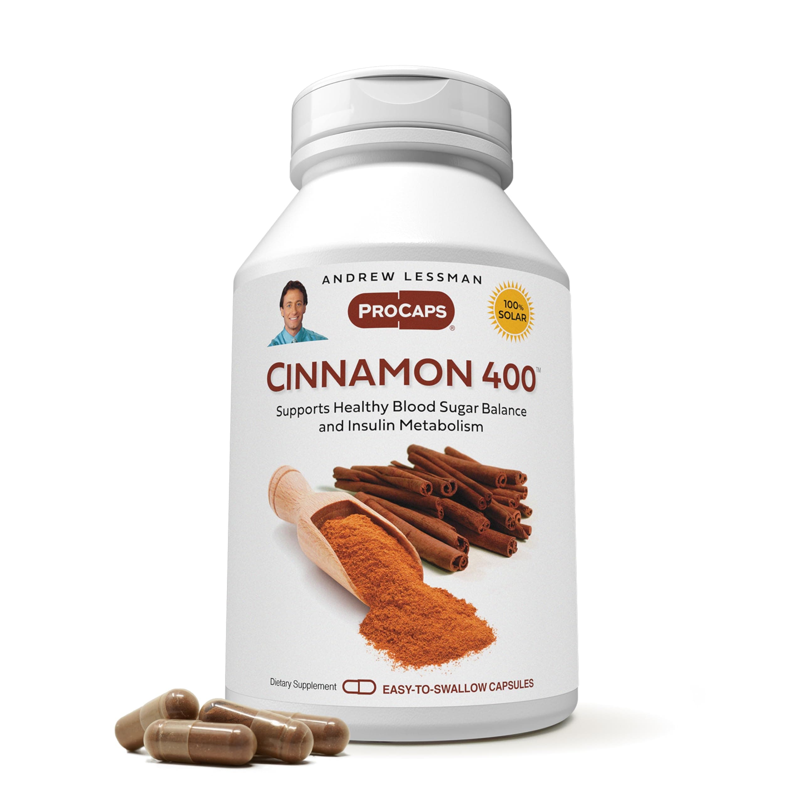 Cinnamon 400mg - 120 Capsules - High Potency, Standardized Extract. No Additives. Small Easy to Swallow Capsules