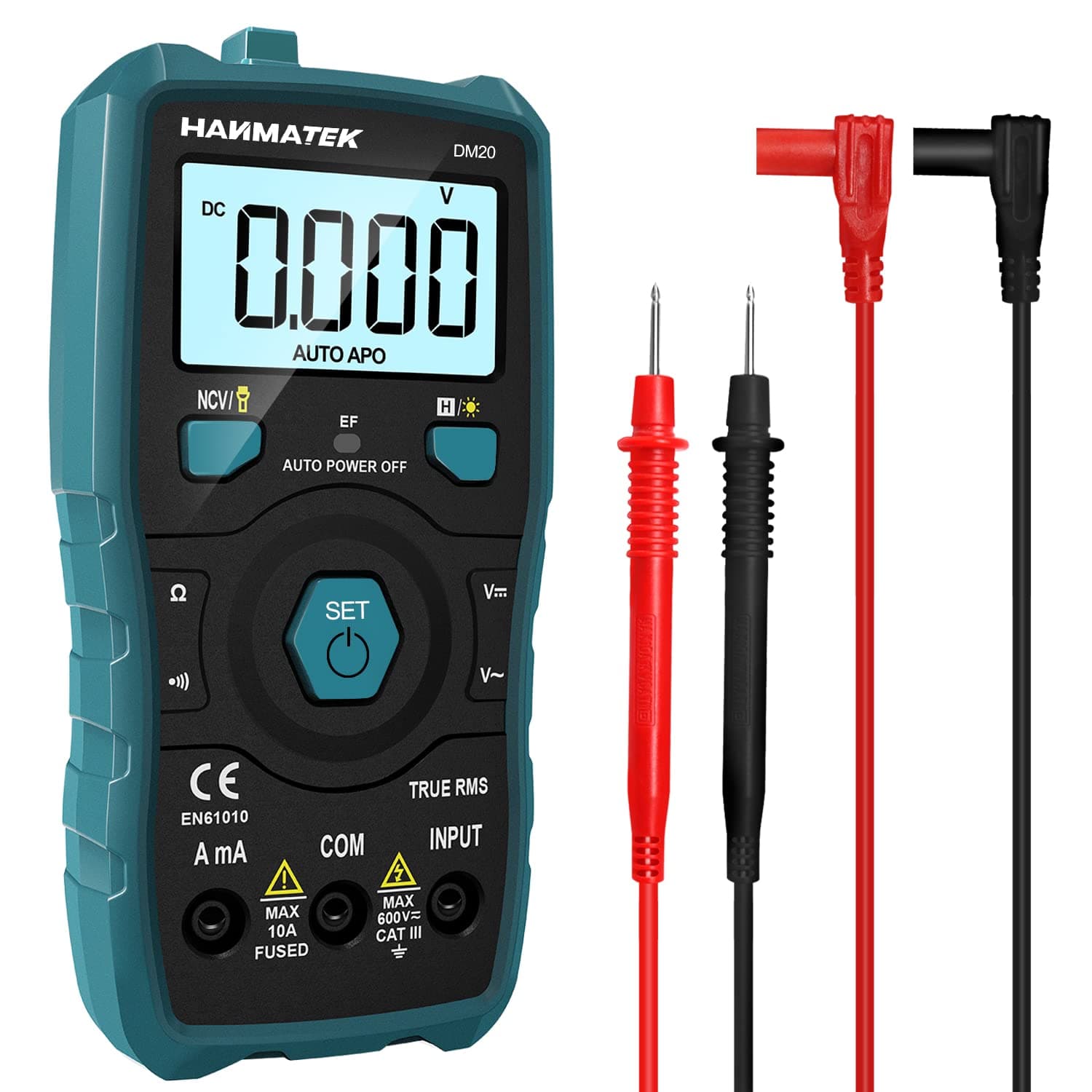 HANMATEK Multimeter Auto-Ranging Digital Multimeter, Electrical Tester with NCV,True RMS 4000 Counts AC/DC Voltmeter Ammeter Ohmmeter, Resistance, Live Line Digital Testers with LCD Backlight