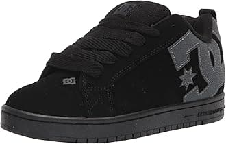 DC Men's Court Graffik Casual Low Top Skate Shoe Sneaker, Black/Grey/Black, 9.5 UK