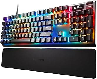 SteelSeries Apex Mechanical Gaming Keyboard - OLED Smart Display - USB Passthrough and Media Controls - Linear and Quiet Apex Pro 64626 (Electronic Games) PC