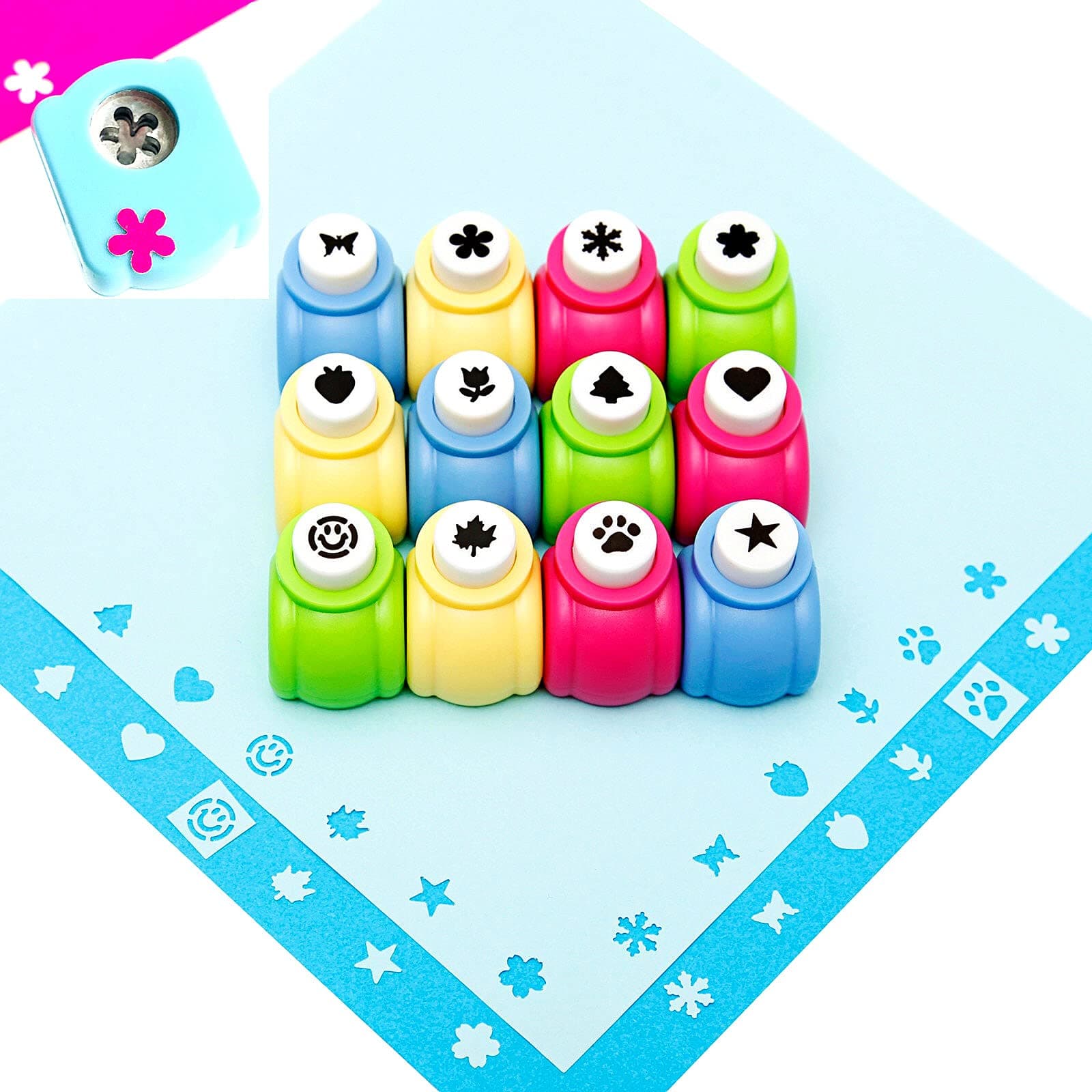 12pcs  Hole Punch Shapes
