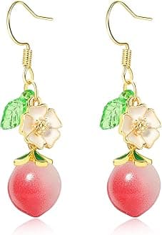 Fruit Earring Strawberry Lemon Orange Grape Cherry Raspberry Pomegranate Lightweight Trendy Drop Dangle Accessories for Women