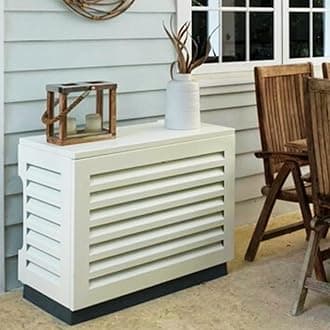 Airdeko Mini Split Air Conditioner Cover for Outside Units, Sturdy Aluminum AC Covers, Noise Reduction, Anti-Theft, Protection for Mini-Split Outdoor AC Condenser, Fits 6000BTU to 15000BTU – Off White