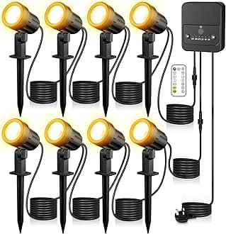 – MEIKEE Outdoor Garden Spike Light Warm & Cold White Color Changing LED Landscape Spotlights IP66 Waterproof Lawn Light Decorative for Garden Lawn Landscape Patio Yard with UK Plug