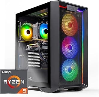 Skytech Nebula Gaming Computer PC, Ryzen 5 5600 3.5GHz (4.4GHz Turbo Boost), NVIDIA RTX 3050 6GB GDDR6, 1TB SSD, 16GB DDR4 RAM 3200, 650W Gold PSU, Wi-Fi, Win 11 Home