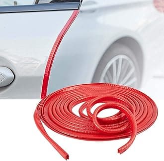 Automaze U Shape Edge Trim Rubber Strip Seal Protector Car Door Guards (16 ft/5 m, Red)