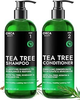 Tea Tree Shampoo and Conditioner Set, Shampoo and Conditioner for Oily Hair 2x16oz Tea Tree Oil Shampoo for Oily Hair, Dry Scalp Dandruff Shampoo and Conditioner for Men & Women, Tea Tree Conditioner