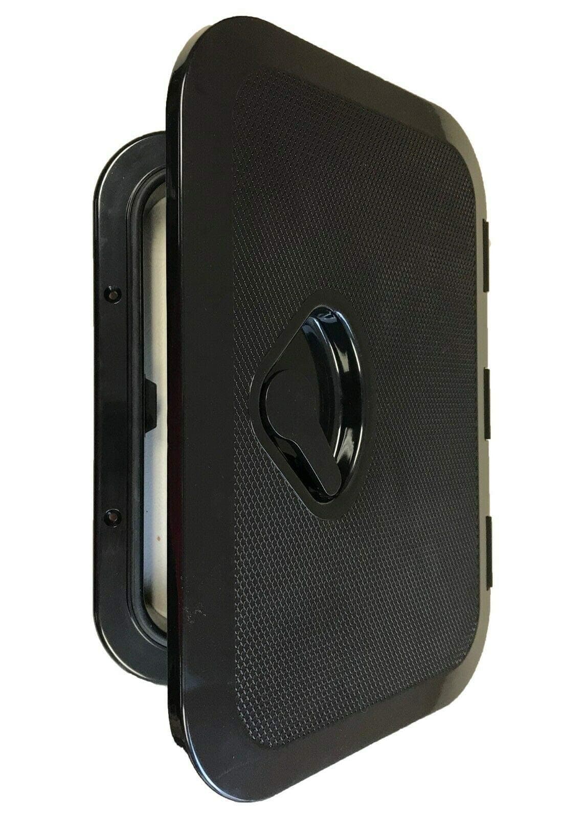 Marine Boat Deck Rectangular Access Hatch - White/Black, Lock and Key/Regular