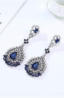 Yellow Chimes Earrings for Women and Girls | Multicolor Stone Crystal | Silver Tone Drops | Oval Shaped | Birthday Gift for Girls and Women Anniversary Gift for Wife