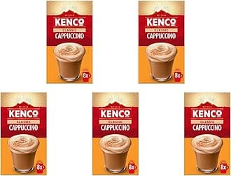Kenco Cappuccino Instant Coffee Sachets 8x14.8g (Pack of 5, Total 40 Sachets, 592g)