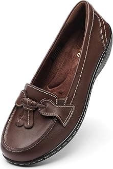 Artisure Women's Classic Comfort Leather Loafers Casual Slip-Ons Stylish Tassel Dress Shoes Cute Work Office Flats Everyday Walking Shoes