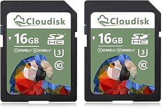 Pack of 2 16GB SD Card UHS-I U3 Class 10 SDHC Memory Card High-Speed Full HD (16GB)
