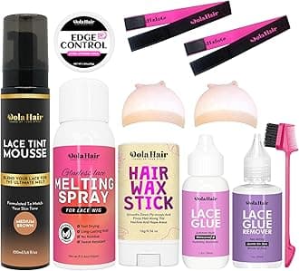 Lace Glue Kit - Complete Set with Lace Tint Mousse, Wig Installation & Melting Spray(Medium Brown)