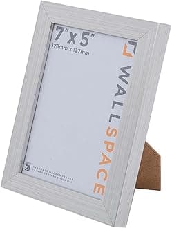 Wall Space 7x5 Silver Frame | Modern Silver Photo Frame 7 x 5 inches | 7x5 inch Silver Photo Frame | Wooden 7x5 Photo Frames | Silver 5x7 Photo Frame made from SOLID WOOD with REAL GLASS