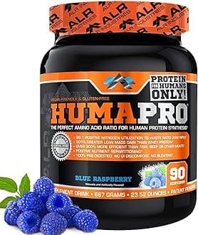 HumaPro Essential Amino Acid Formula | EAA Protein Supplement | Supports Muscle Recovery & Performance | Vegan, Gluten Free | | 90 Servings (Blue Raspberry)
