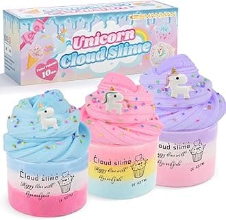 Cloud Slime, Unicorn Galaxy Slime, DIY Supplies Kit for Girls and Boys, Stress Relief Toy Scented Sludge Toy for Kids Education, Party Favor, Gift and Birthday (3 Pack)