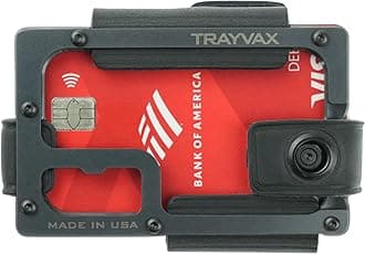 Trayvax Contour Minimalist Wallet Tactical Armor Steel Front Pocket RFID, Lite Black, Modern