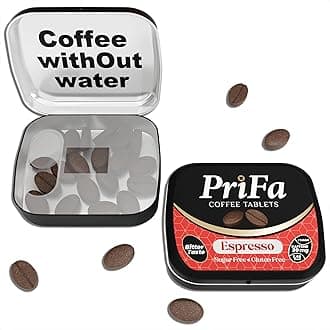 Espresso Coffee Tablets – Water-Free Coffee, Instant Coffee On-The-Go, Sugar-Free, Pocket-Friendly, Portable Caffeine Boost – 30mg Caffeine, 25 Tablets