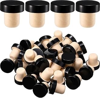 T-shaped Stopper Cork Wine Bottle Stoppers Reusable Wine Sealing Plug for Beer Bottles DIY Craft(Black,36 Pieces)