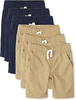The Children's Place Boys' Cotton Pull on Shorts, 6 Pack