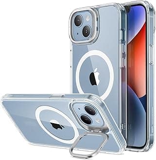 for iPhone 13 Case/iPhone 14 Case, Compatible with MagSafe, Built-in Stash Stand Clear Phone Case for iPhone 13/iPhone 14, Military-Grade Protection Magnetic Phone Case, Classic Series, Clear