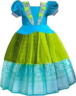 Angel f StudioGirls Art Silk Readymade Lehenga Choli Set/Traditional Pattu Pavadai Lehenga Choli