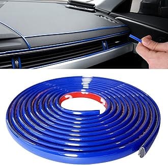 16Ft(5M) Car Trim Strip Self-Adhesive, Automotive Side Body Chrome Moulding Car Exterior Accessories for Men, DIY Car Trim Molding for Car Decoration Door Window Bumper Scratch-Proof Chrome Blue
