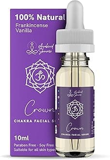Crown Chakra Facial Serum Essential Oils Blend, Natural & Organic Moisturizing Serum for Face with Sunflower, Argan, Apricot, Frankincense, Vanilla Oils for Spiritual Journey, Peace, Deeper Connection