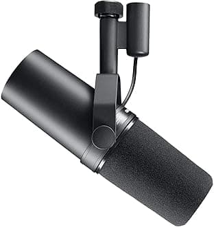 Shure SM7B, Cardioid Studio Microphone, Professional Vocal Recordings, Dynamic, For Live Streaming, PC Gaming & Podcast, Black