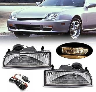 YLT AUTO A Pair of Front Bumper Running Fog Light Replacement Kit with Bulbs and Wiring for 1997 1998 1999 2000 2001 Honda Prelude (Clear Lens)