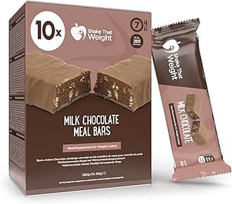 Shake That Weight Milk Chocolate Meal Bars - 10 Meals, 13.8g Protein, Gluten-Free, Low Sugar Meal Replacement Bars for Weight Loss, High Fibre, Vegetarian