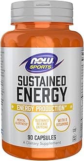 Now Foods Sports, Sustained Energy Energy Production* Mental Alertness* Sustained Release Caffeine with B Vitamins 90 Veg Capsules