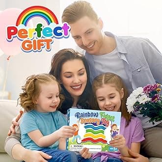 Squishy Sensory Toys for Kids - Fidget Toy Sensory Tube Filled with Colorful Goo, Glitter, Calming Tool for Autism, ADHD - Easter Basket Stuffer, Classroom Prizes, Goodie Bag Stuffers (Rainbow)