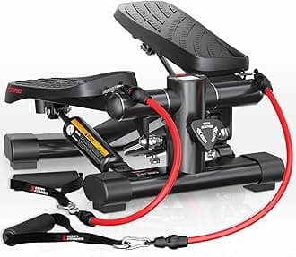 KeppiFitness Mini Stair Stepper Machine for Exercise - 350LB Capacity With Resistance Bands for Cardio Fitness Full Body Workout at Home
