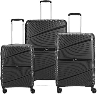Skybags Polypropylene (Pp) Set Of 3 (Small, Medium & Large) Hardshell Suitcase (55+66+77 Cm) | Luggage With 8 Spinner Wheels,Ultra Light Weight,Trending Colour Trolley Bags (Black)