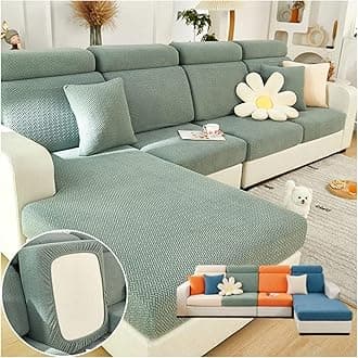 Soothing Home Sofa Covers, Wear-Resistant Universal Magic Couch Cushion Covers for Sectional Sofa (Green,Back Cover L)